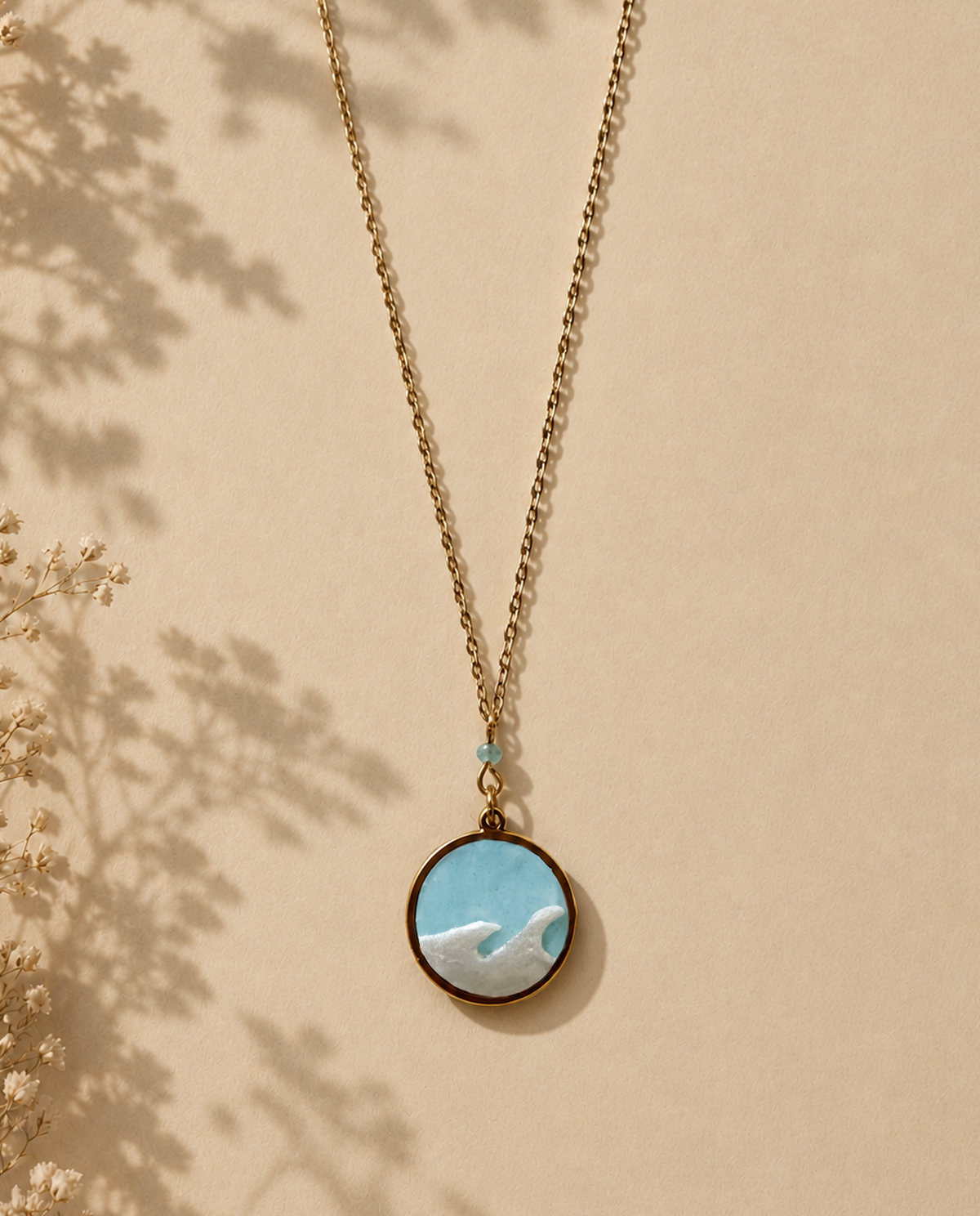 "Inner Calm" Wave Necklace – Polymer Clay