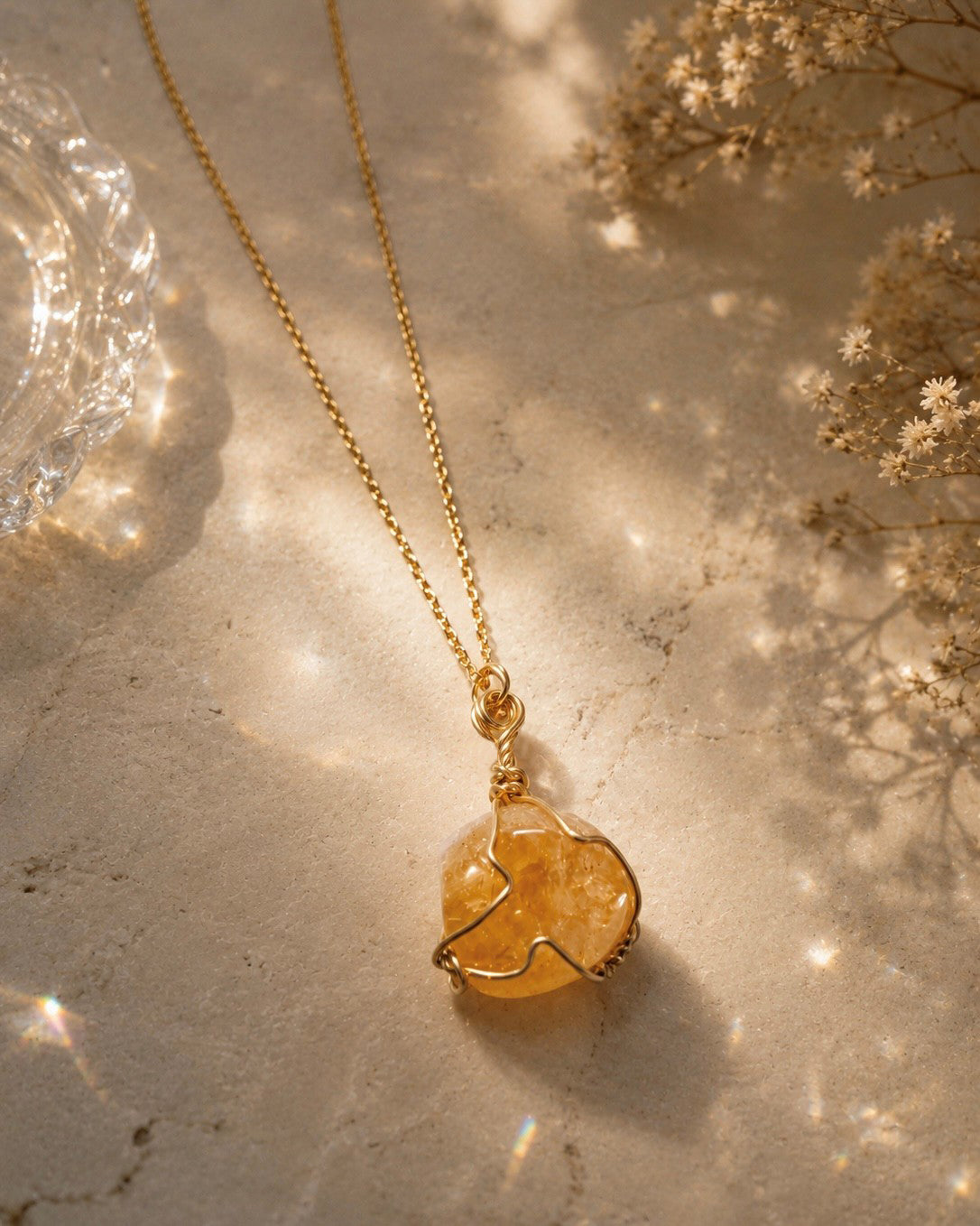 Citrine Healing Crystal Necklace
