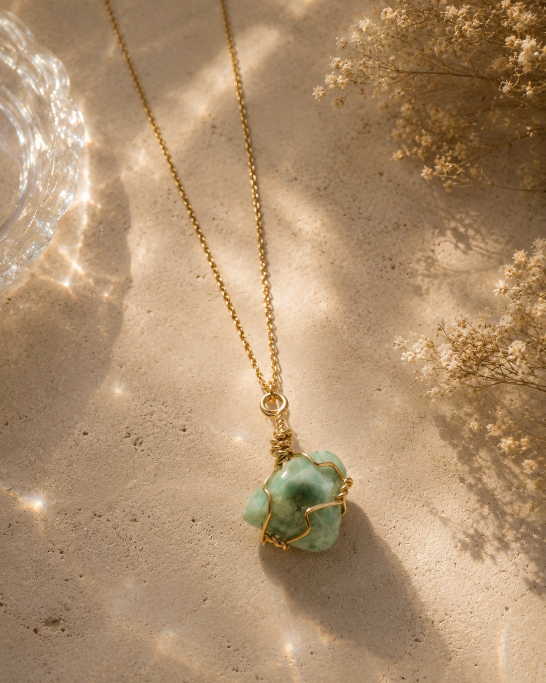 Emerald Healing Crystal Necklace