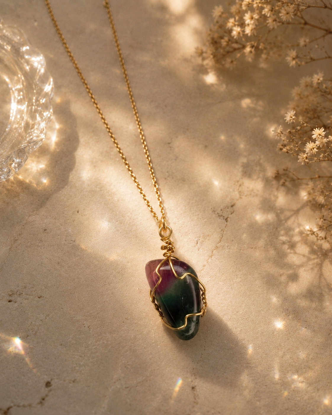 Fluorite Healing Crystal Necklace