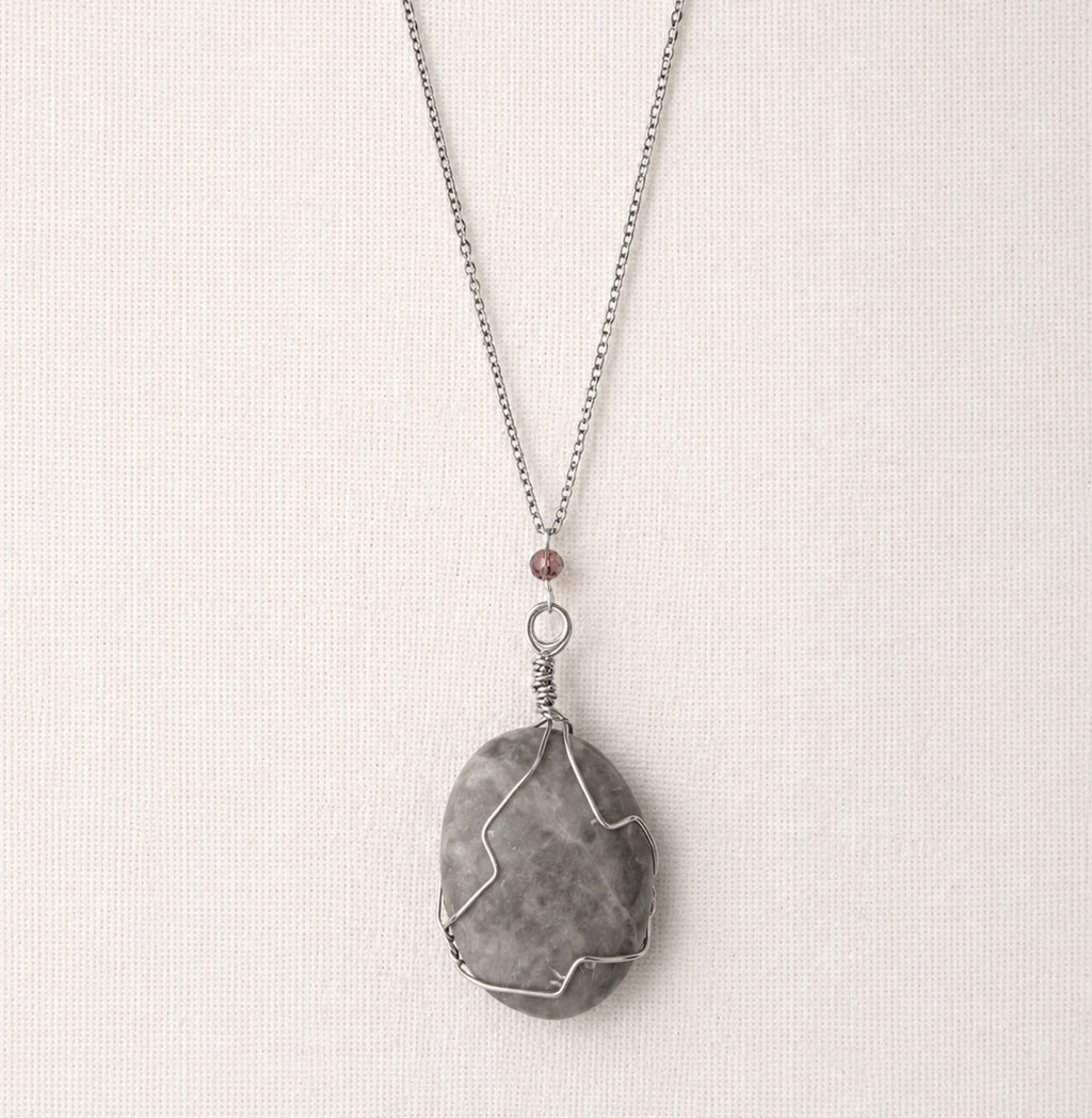 "Smokey Marble" Beachstone Necklace - Protaras, Famagusta