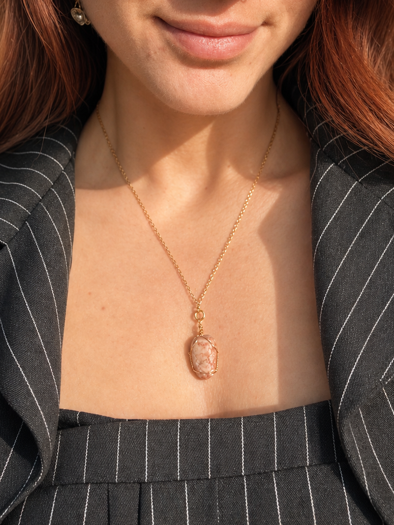 Blush Stone Necklace - Dhekelia Beach, Larnaca