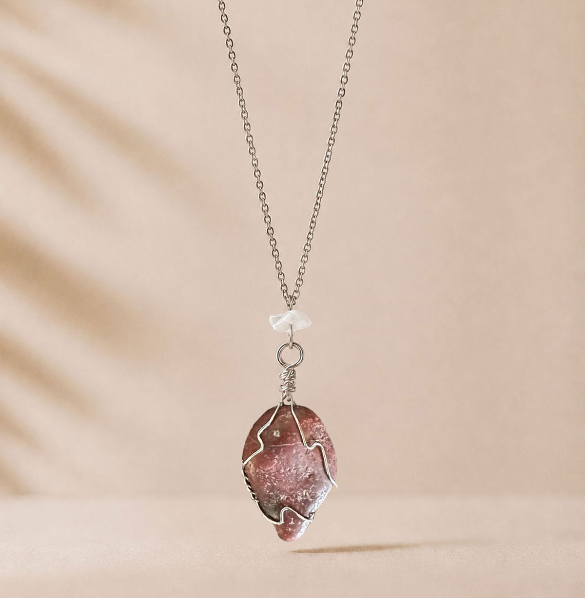 "Terracota Red" Beach Stone Necklace - Pachyammos, Paphos