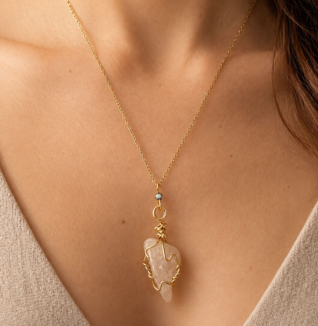 Moonwashed Stone Necklace - Kolossi, Limassol City