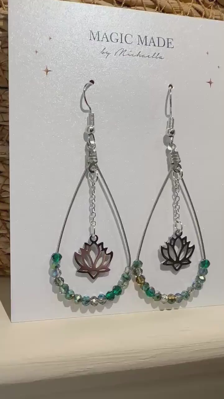 "Forest Lotus Drops" Earrings